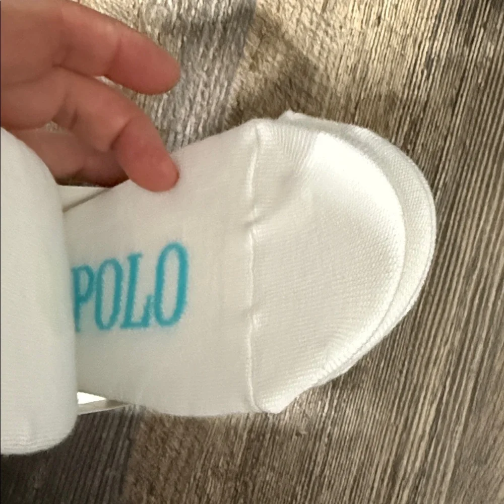 Polo by Ralph Lauren White Socks with Pink Logo